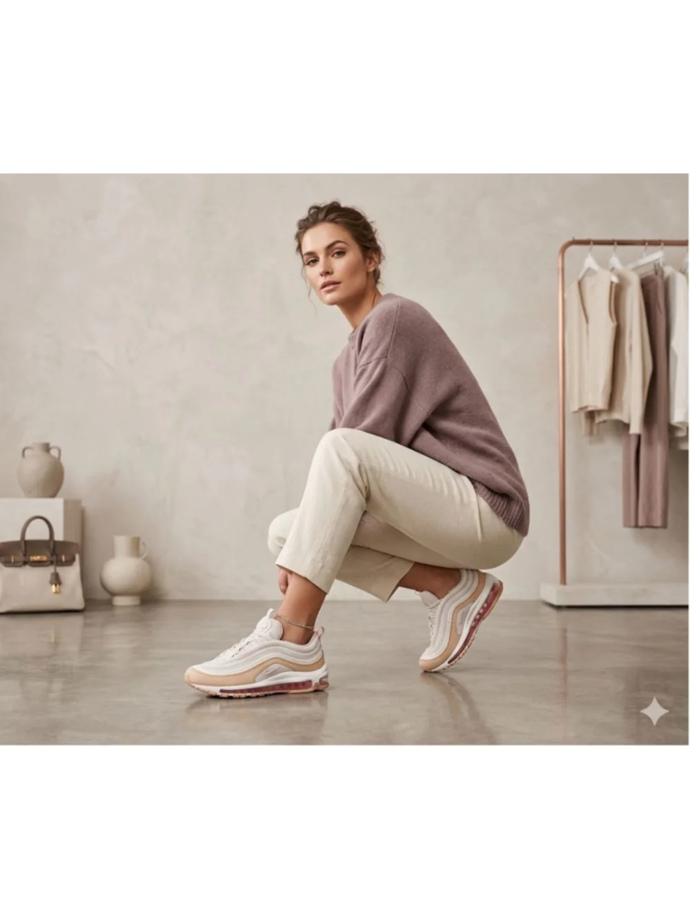 NIKE AIR MAX 97 (GS) WHITE/PINK FORM (921522 113) Size 6.5Y/ Womens Size 8